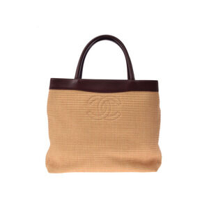 Chanel tote bag straw leather Black